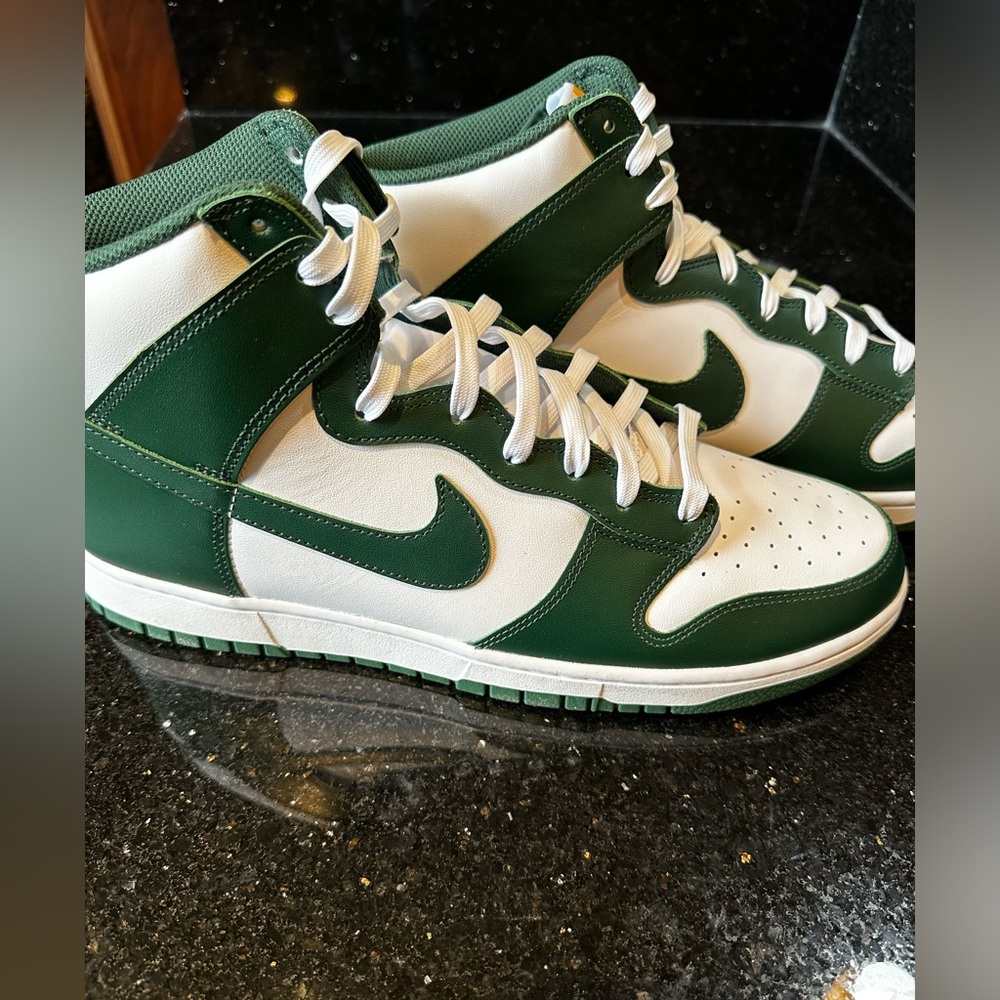 Nike Men’s High-Top Sneakers in Green/White